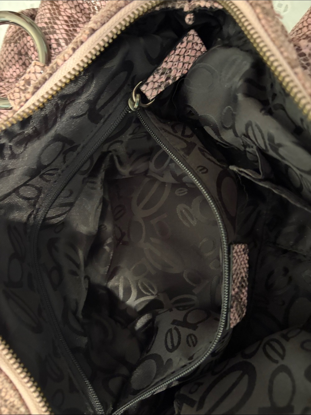 Y2K-era bebe Ruffle Snakeskin Satchel Handbag - Picture 10 of 11